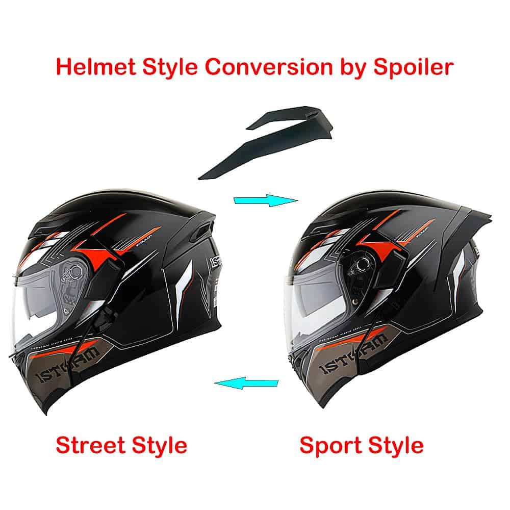 1Storm Casco Modular de Cara Completa con Visera Doble + - Imagen 4