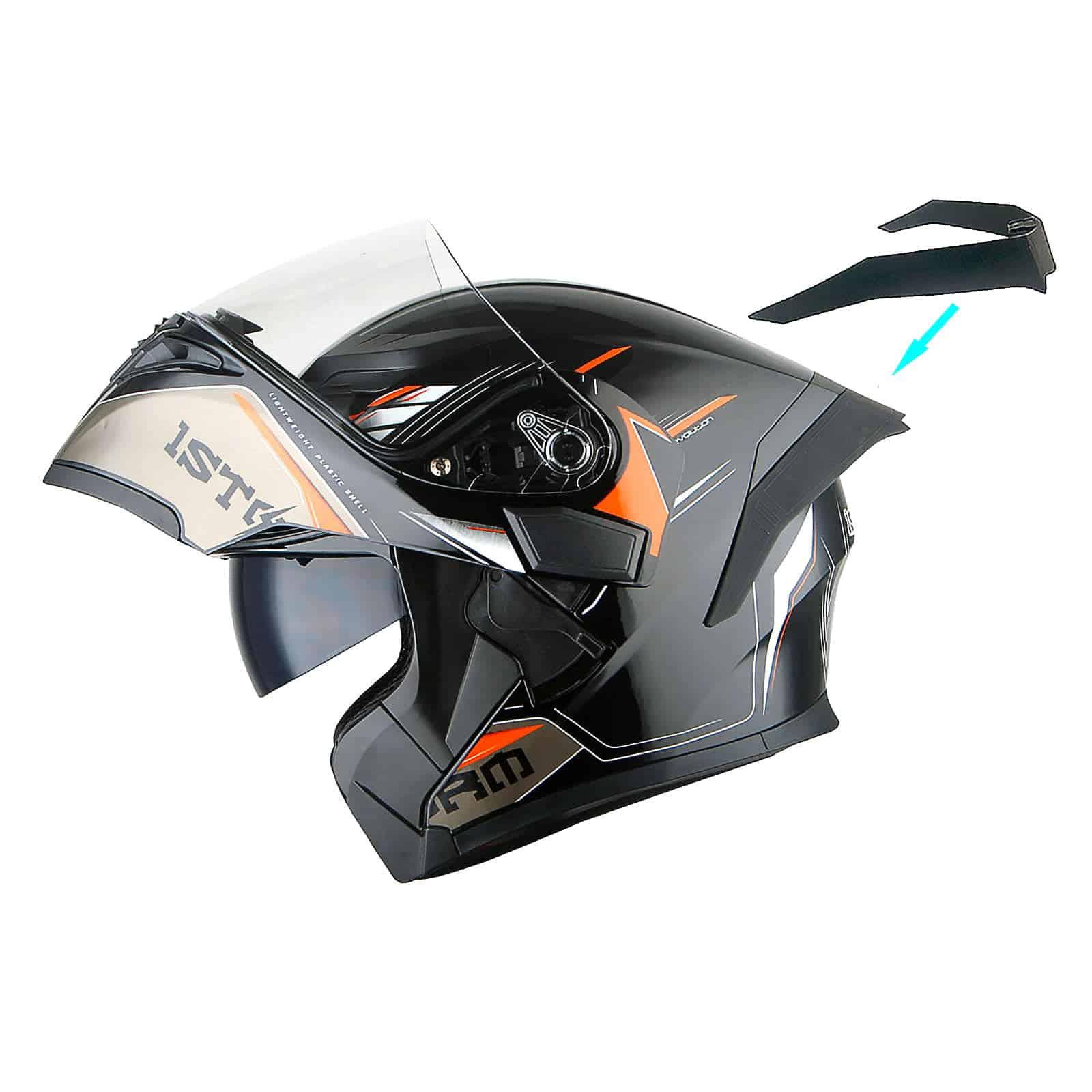 1Storm Casco Modular de Cara Completa con Visera Doble + - Imagen 3