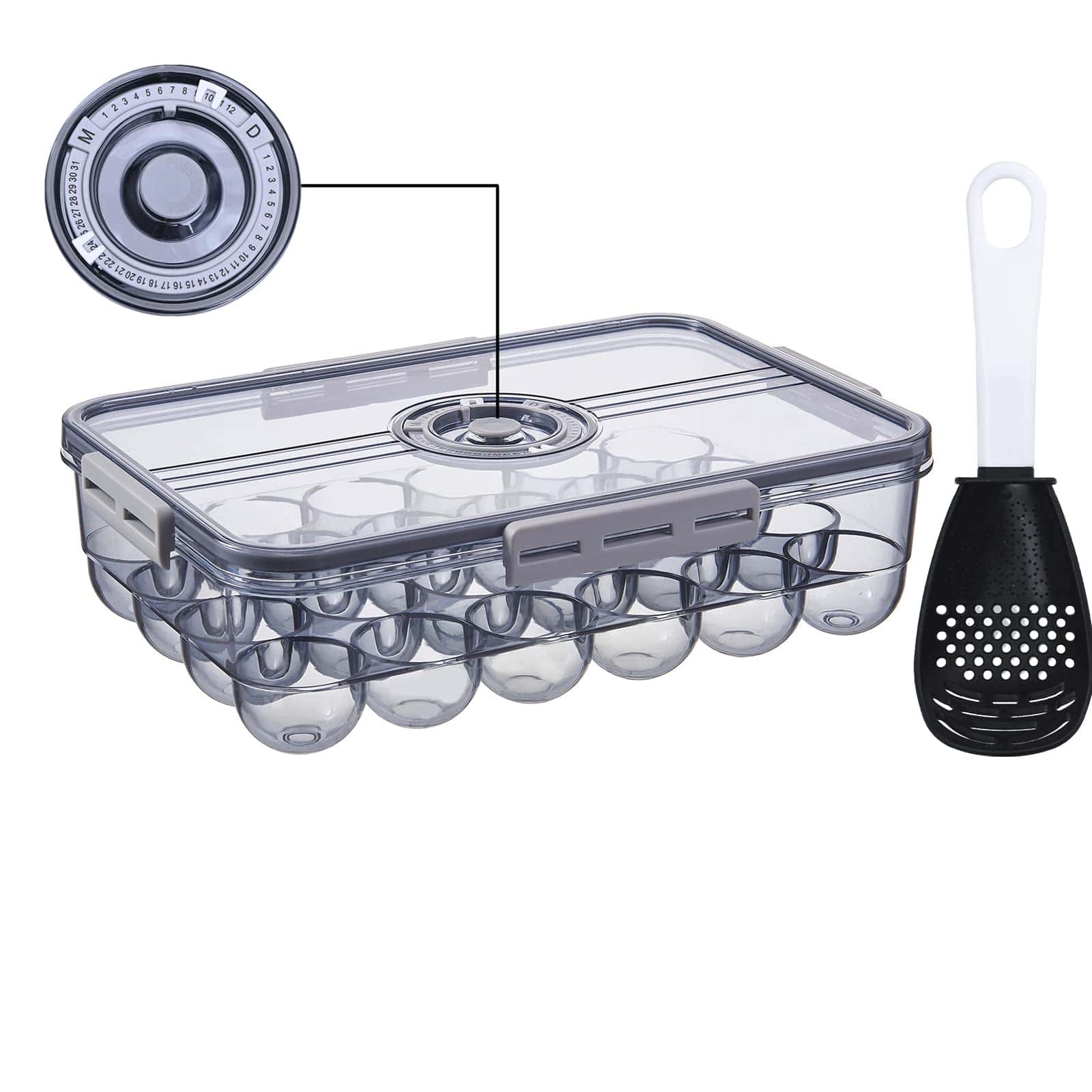 Porta huevos para refrigerador JMSWENJUAN con Escala de