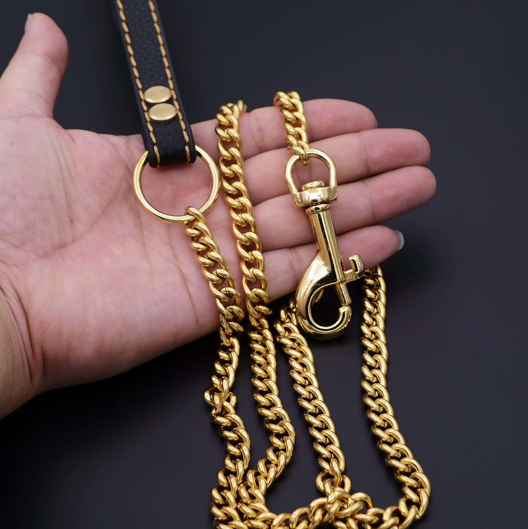 Correa de tracción metálica antimordeduras de 9 mm, cadena - Imagen 7