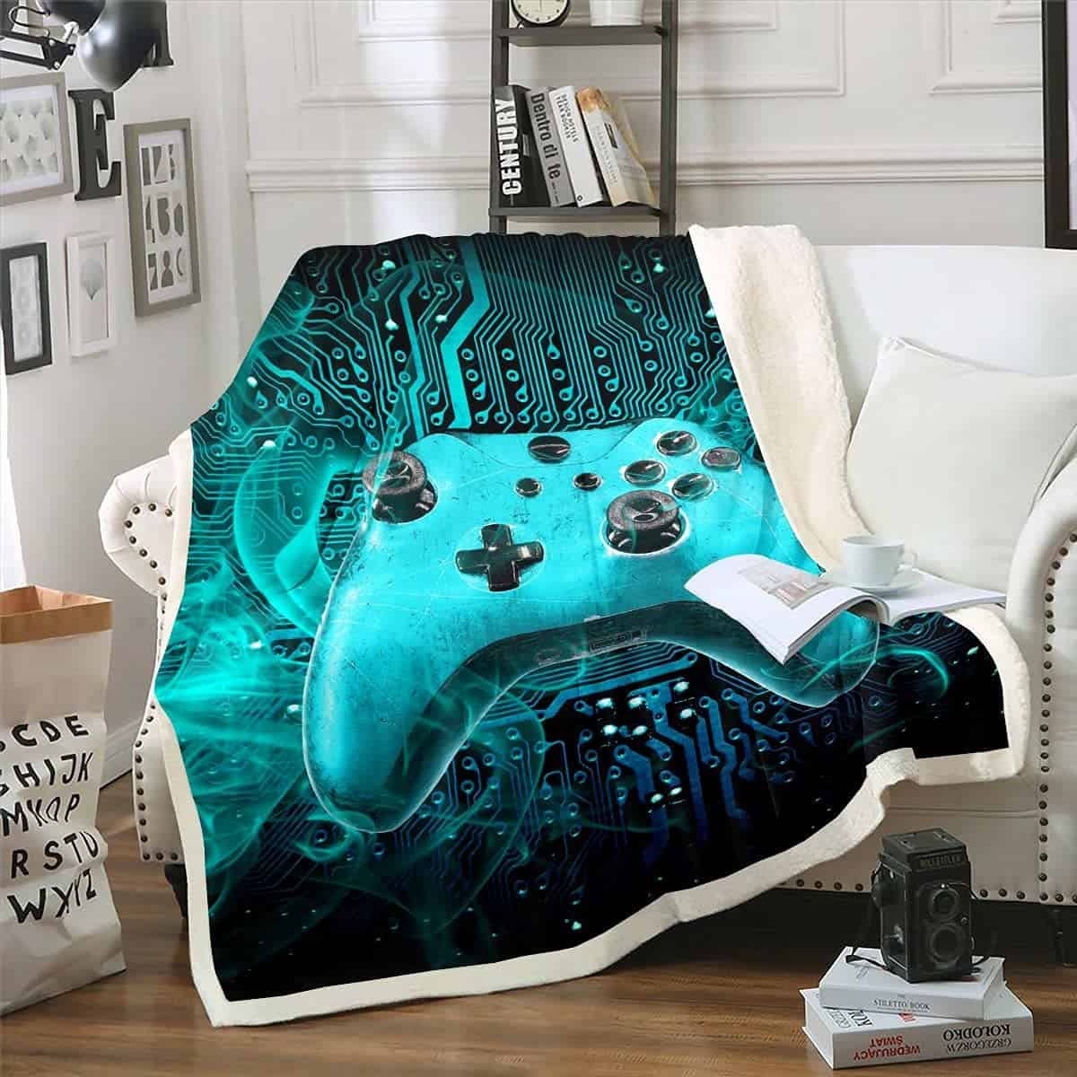 Manta de Felpa para Gamer Homewish para Sofá Cama Manta de