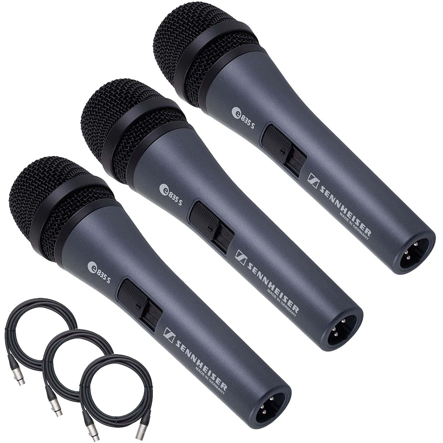 Paquete de 3 micrófonos vocales dinámicos Sennheiser E835-S