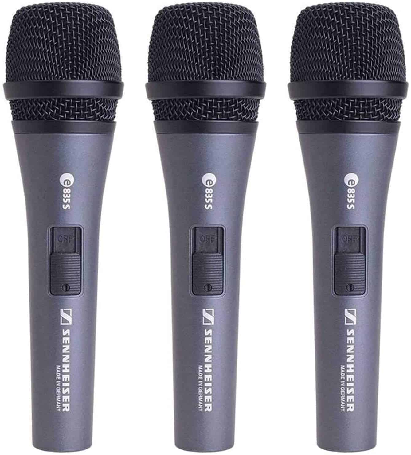 Paquete de 3 micrófonos vocales dinámicos Sennheiser E835-S - Imagen 3