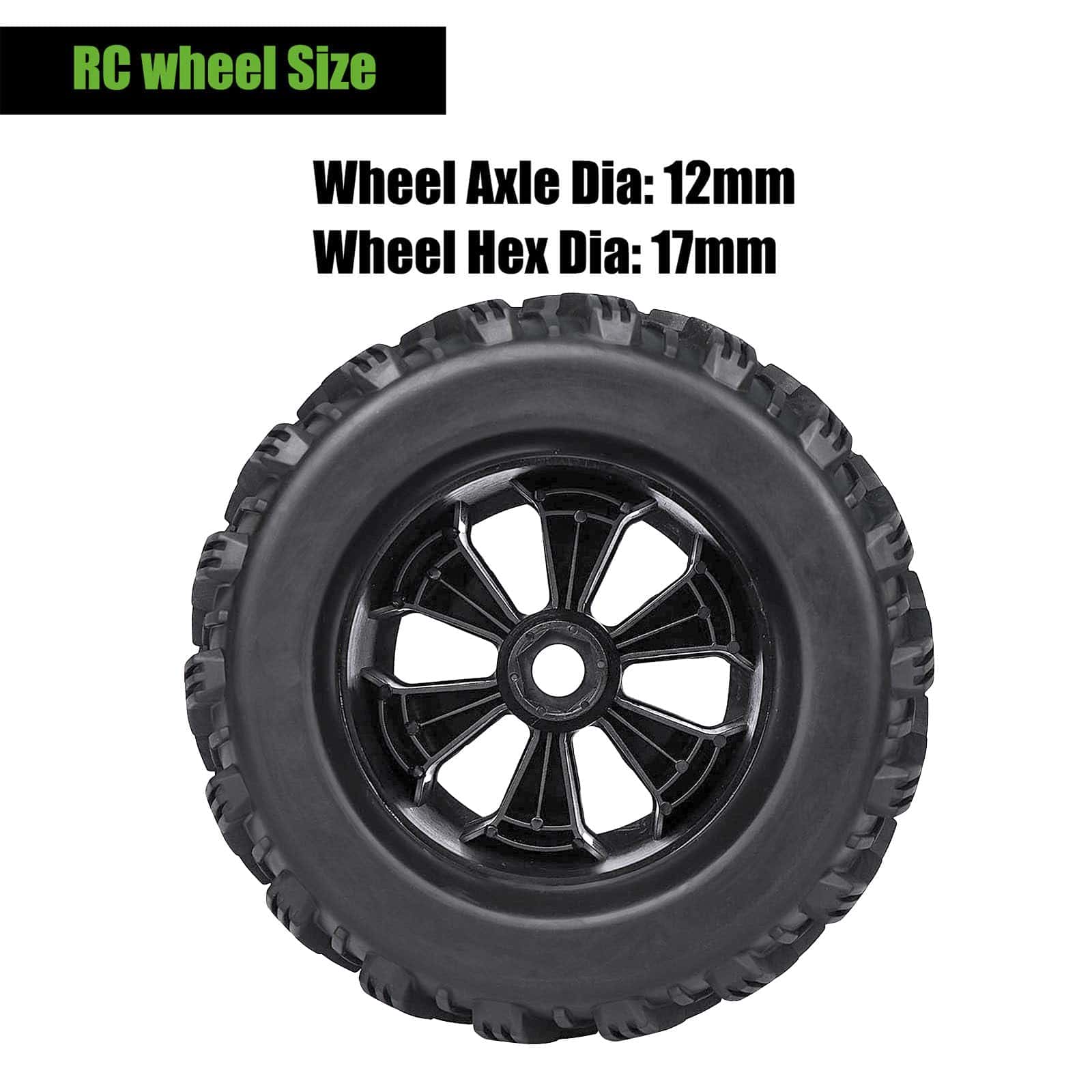 Aimrock Ruedas y Neumáticos RC pre-pegados de 17mm Hex 3.8 - Imagen 4