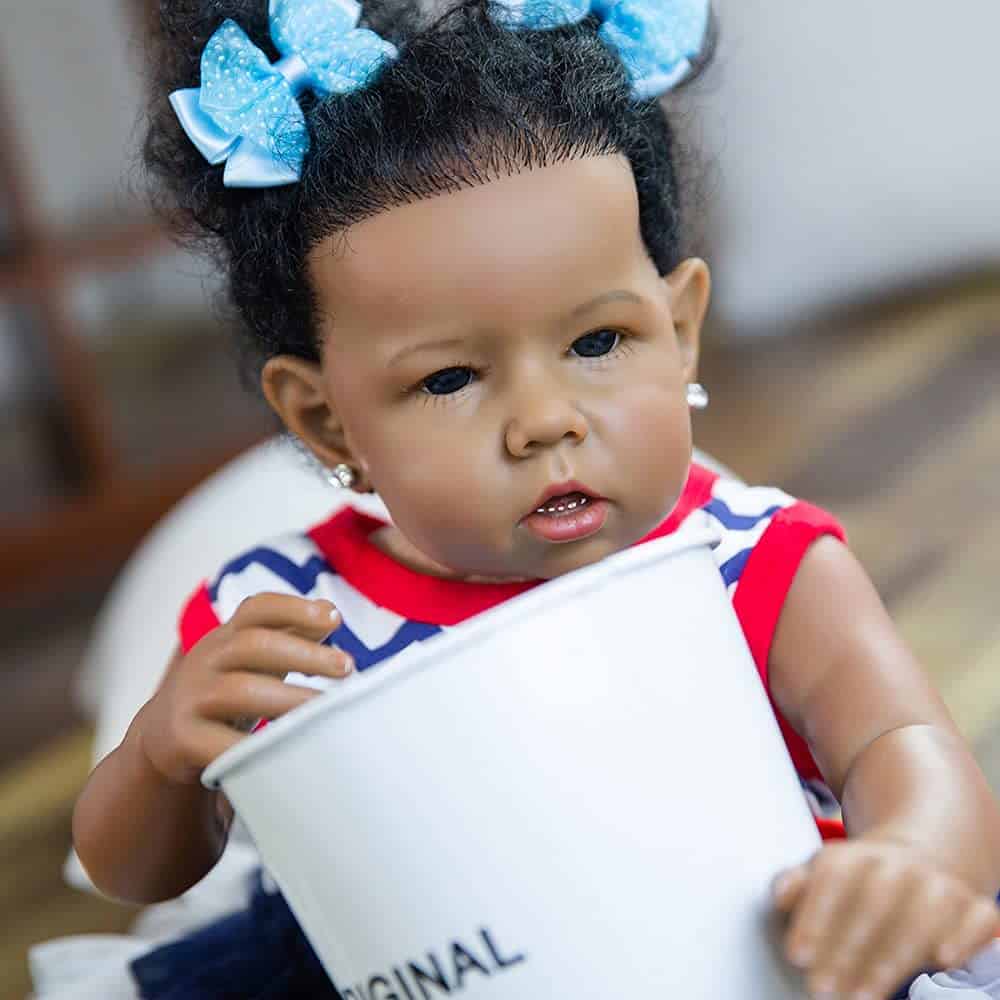 Muñeca Rebornova para Bebé Negra, Niña Afroamericana - Imagen 6