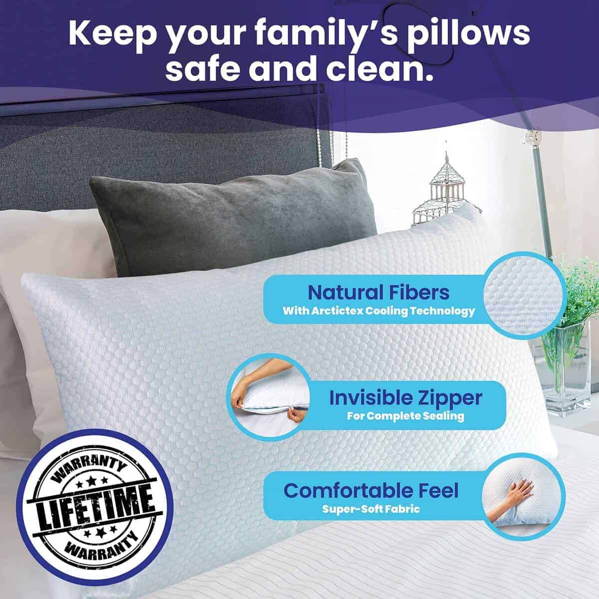 Protector de almohada refrigerante impermeable tamaño Queen - Imagen 4