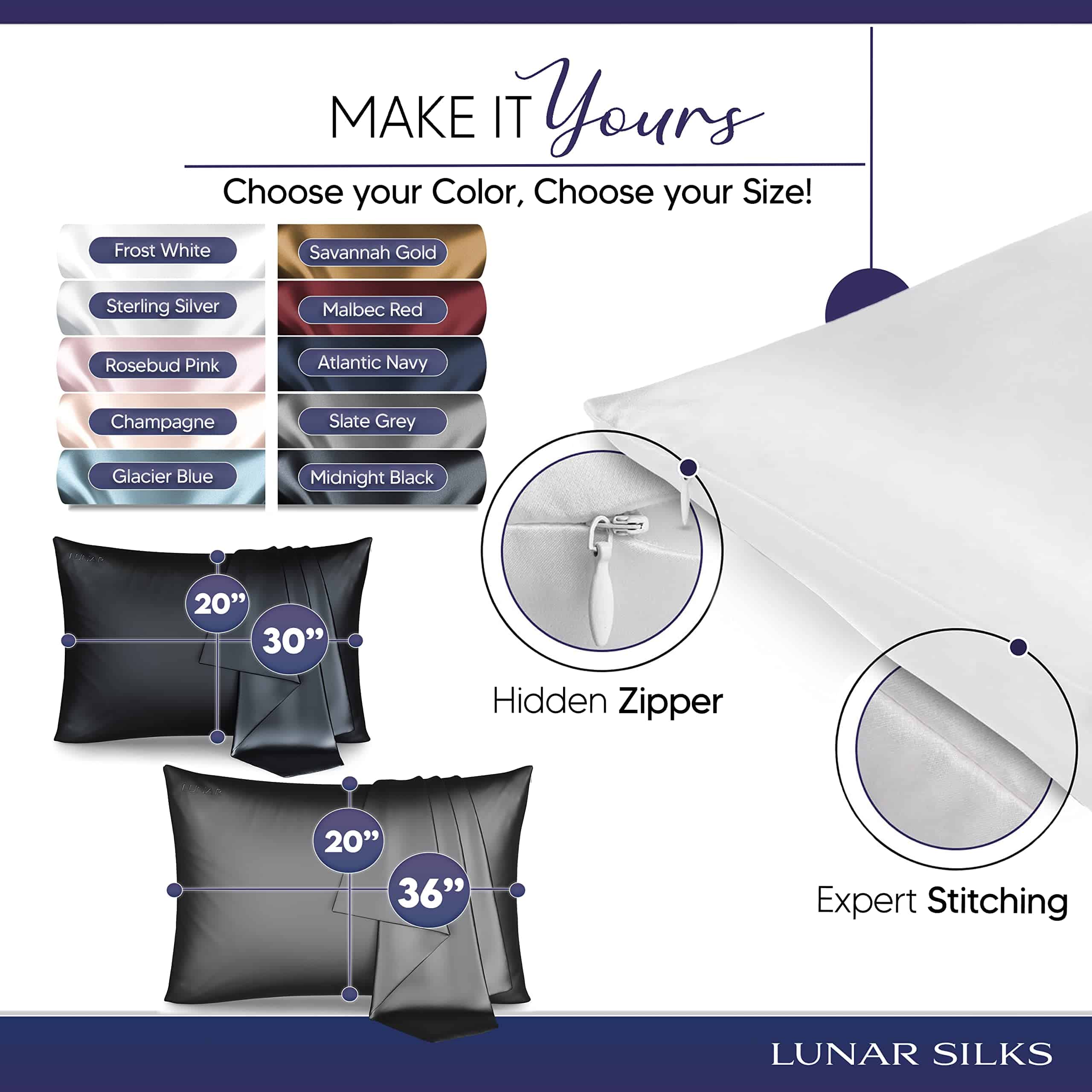 Funda de Almohada de Seda Pura de Grado 6A 100% Morera - Imagen 8