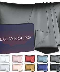 Funda de Almohada de Seda Lunar, Grado más -Gris Pizarra