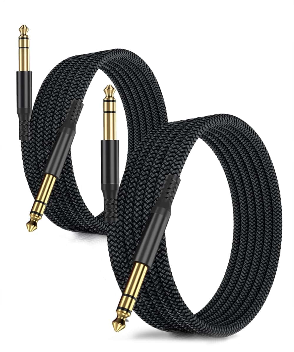 Cable de Instrumento TRS de 6.35mm 20FT 2-Pack, Jack Macho