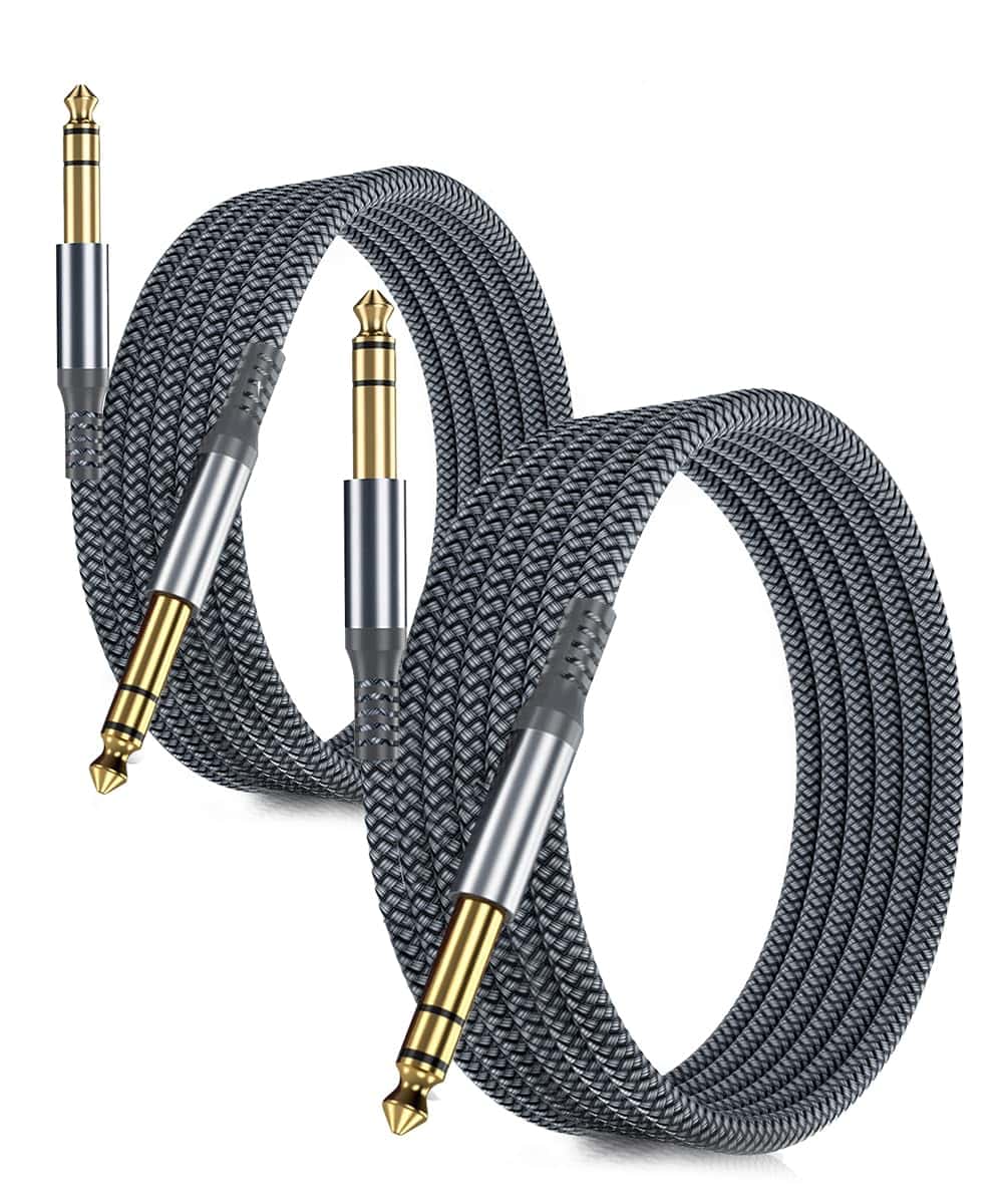 Cable de Instrumento TRS de 6.35mm 20FT 2-Pack, Conector