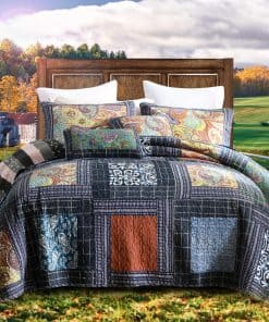 Colcha de retazos de algodón NEWLAKE, juego de colcha de 3