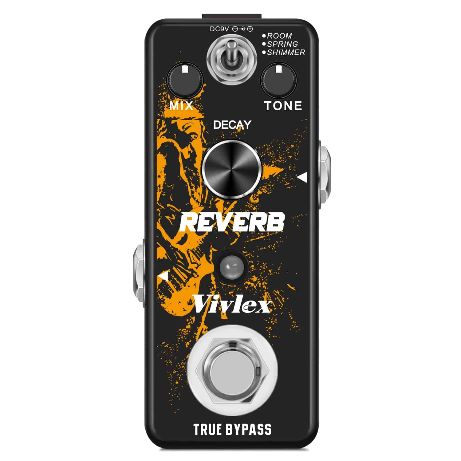 Pedal de Reverb Digital Vivlex Estéreo 3 Efectos Room
