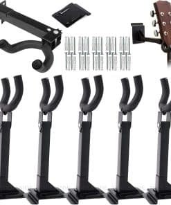 TOOLSSIDE 5 Pcs Guitar Hanger Wall Mount Hook Stand 180 -