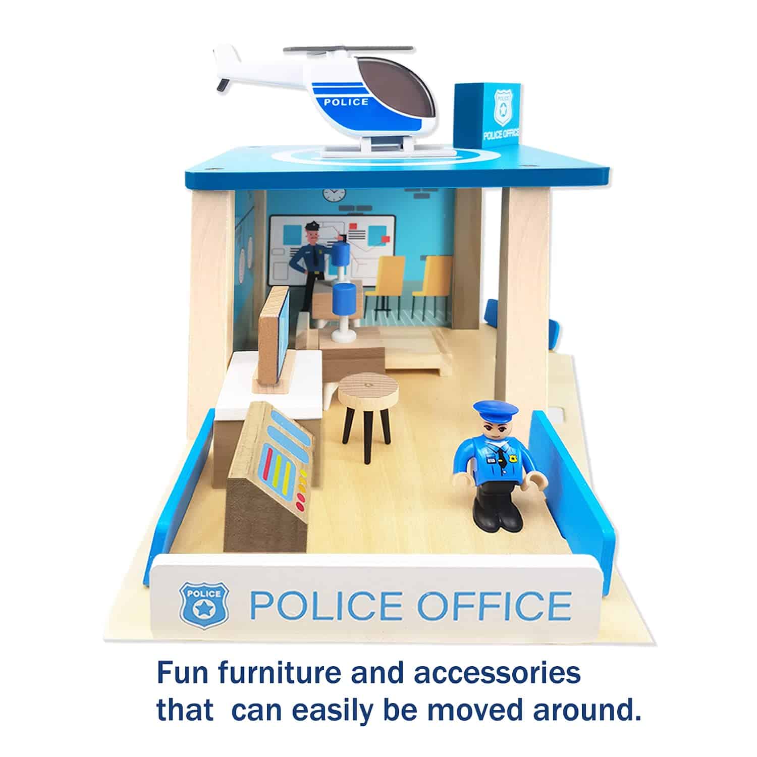 Set de Juguete de Estación de Policía de Madera, - Imagen 6