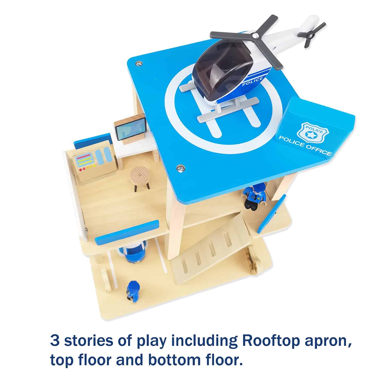 Set de Juguete de Estación de Policía de Madera, - Imagen 5