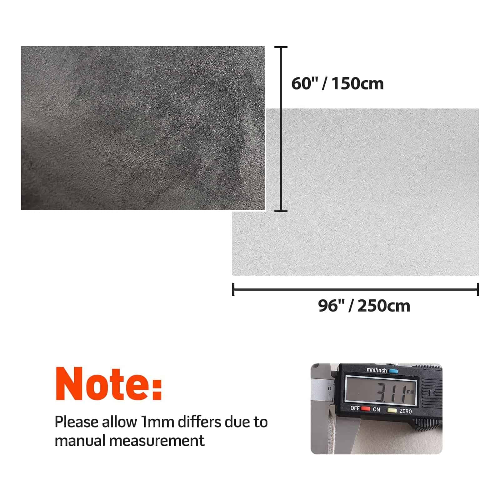 Tela para el forro del techo del automóvil de gamuza gris - Imagen 4