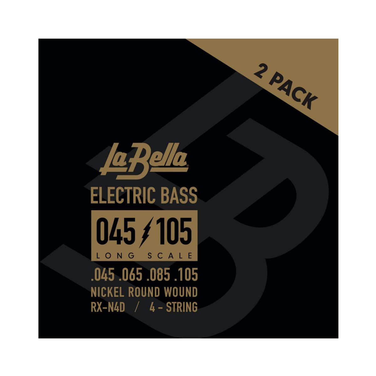 Juego de 2 cuerdas de bajo eléctrico La Bella RX-N4D Long