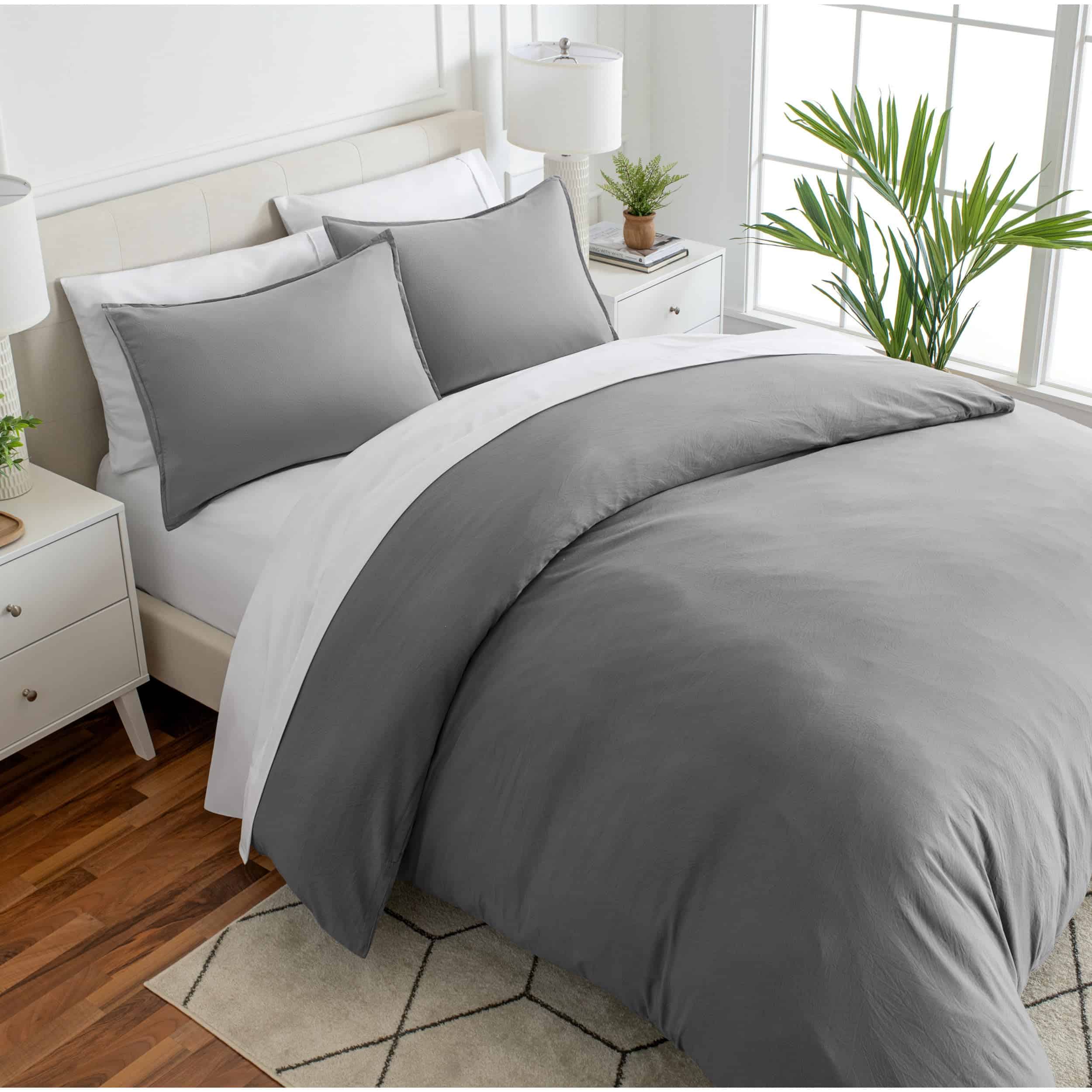 Juego de Funda de Edredón de Microfibra Bare -Gris