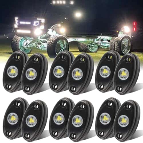 Luces LEDOPPO R1 de Roca Blancas 12PCS a Prueba de Agua