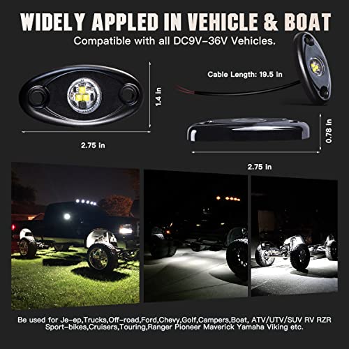 Luces LEDOPPO R1 de Roca Blancas 12PCS a Prueba de Agua - Imagen 8