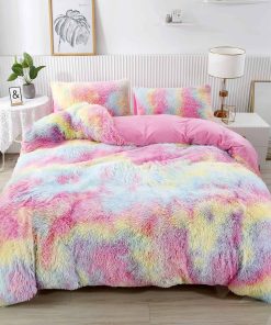 Juego de Cama de 3 Piezas para Niñas Arcoíris Tamaño Queen