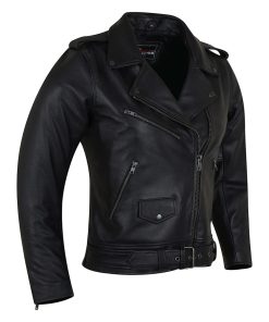 Chaqueta de Cuero de Moto Clásica para Mujer Vance Ladies