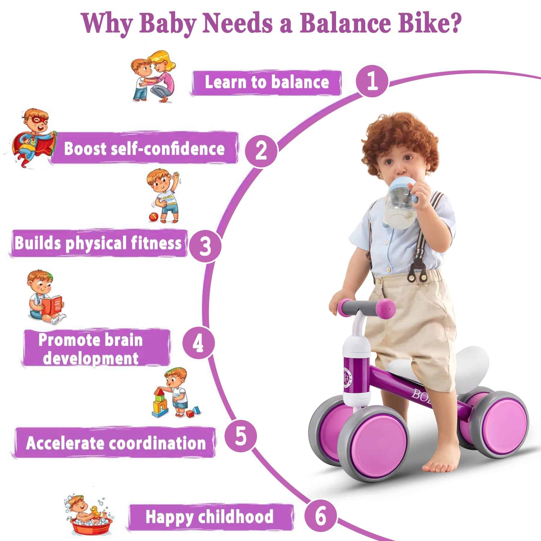 Bicicleta de Equilibrio para Bebés para Niños de 12-36 - Imagen 5