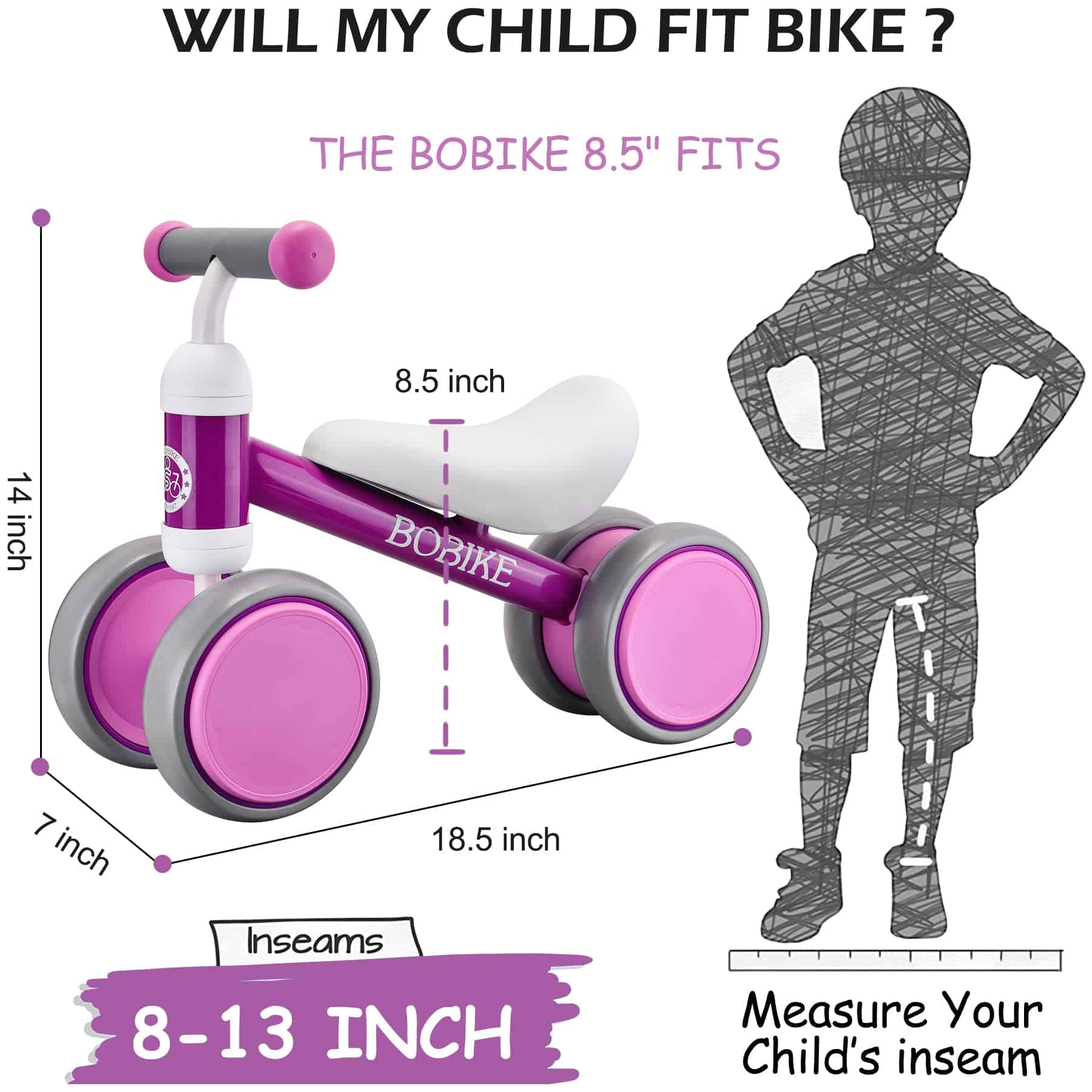 Bicicleta de Equilibrio para Bebés para Niños de 12-36 - Imagen 3