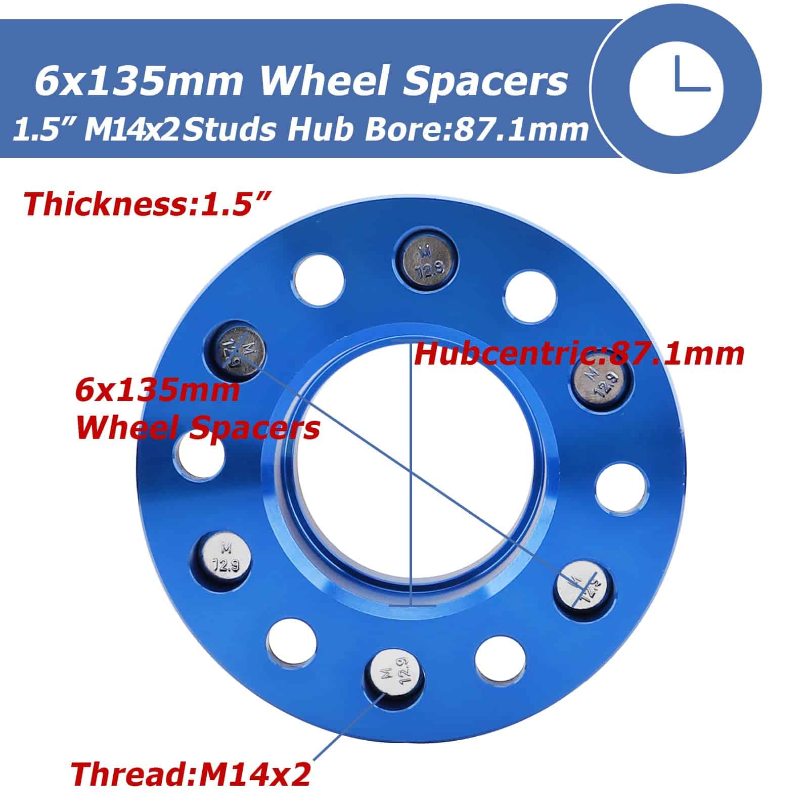 Espaciadores de Rueda EZISOE de 1.5 Pulgadas 6x135 para - Imagen 3
