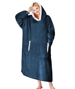 Manta con capucha y sudadera de franela Sherpa Yescool para