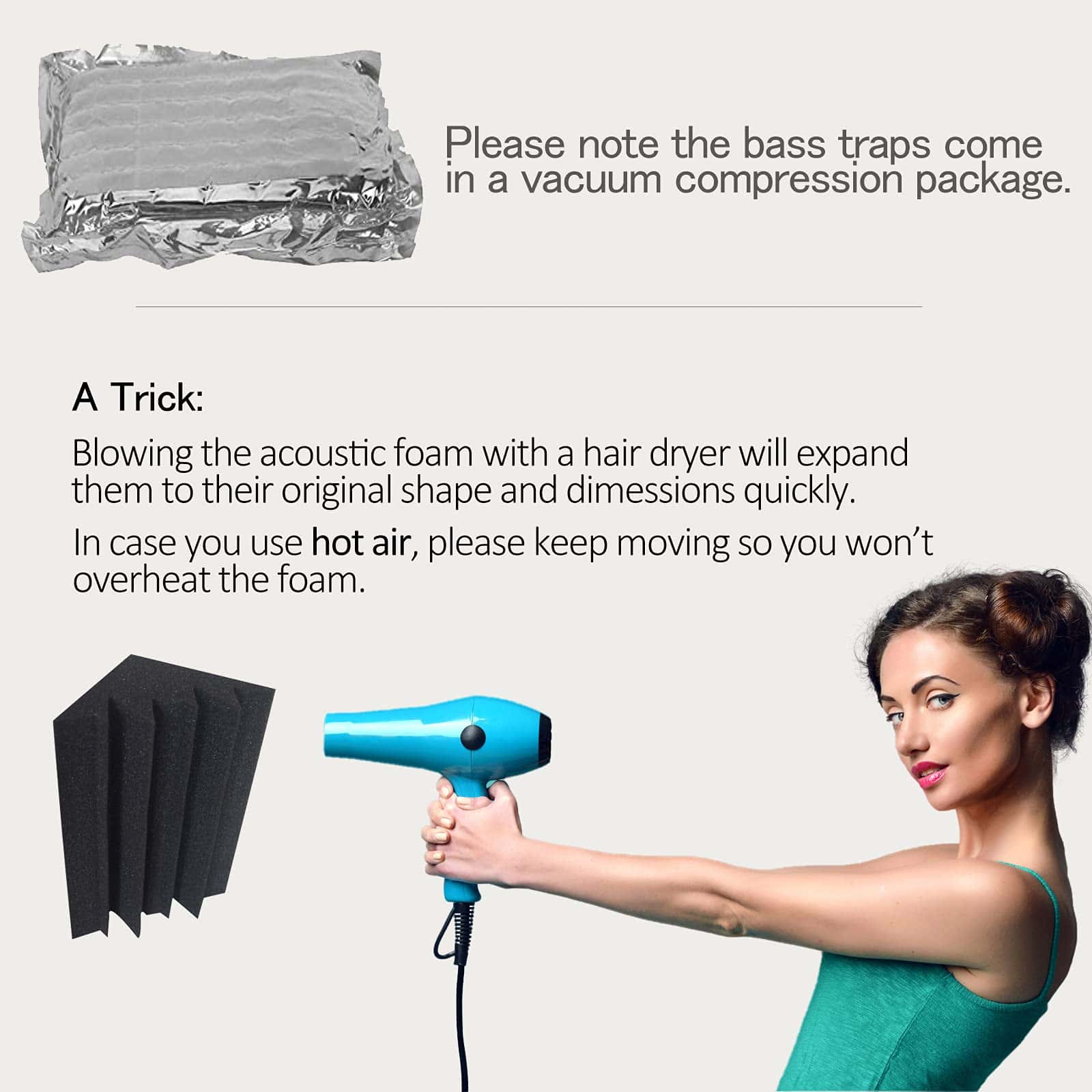 Trampas de graves de espuma acústica - Paquete de 12 - Imagen 8