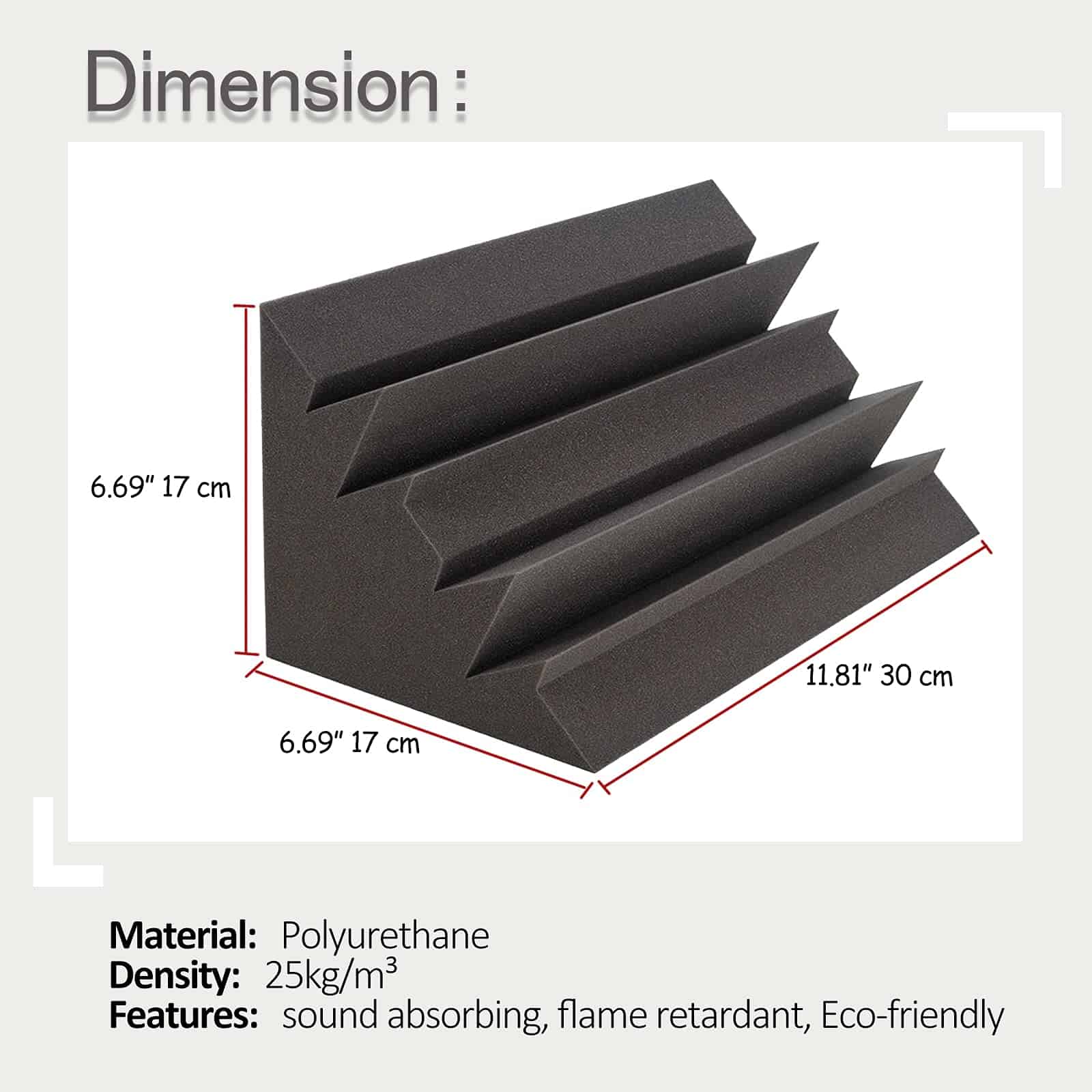 Trampas de graves de espuma acústica - Paquete de 12 - Imagen 3