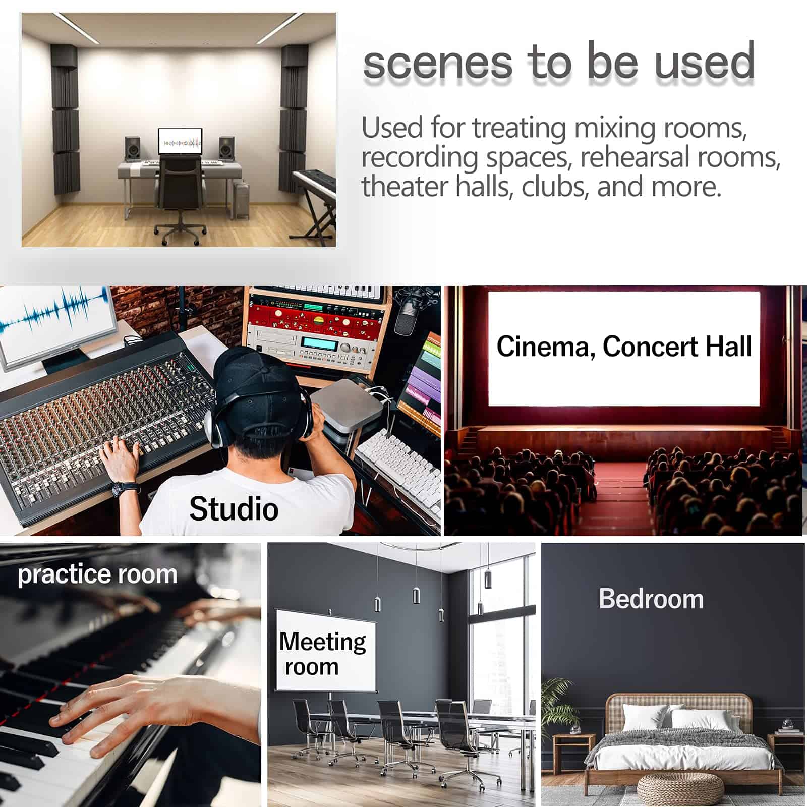 Trampas de graves de espuma acústica - Paquete de 12 - Imagen 7