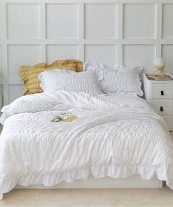 Juego de Ropa de Cama Blanco SOUKECHY - 3 Piezas Queen