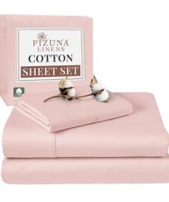 Juego de sábanas 100% algodón Pizuna Twin XL -Rosa Claro