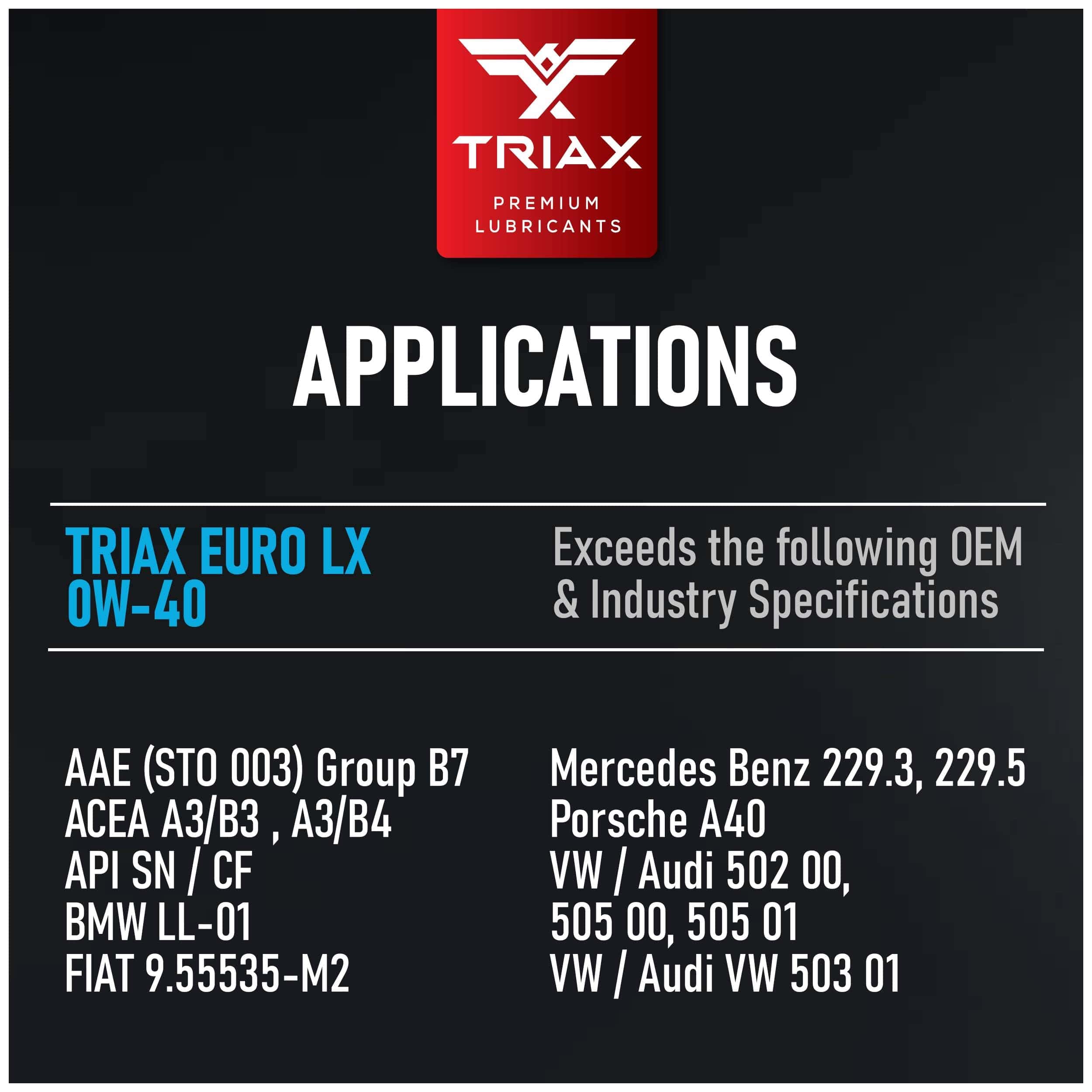 Triax Euro LX 0W-40 Full Synthetic, 20,000 Millas, - Imagen 5