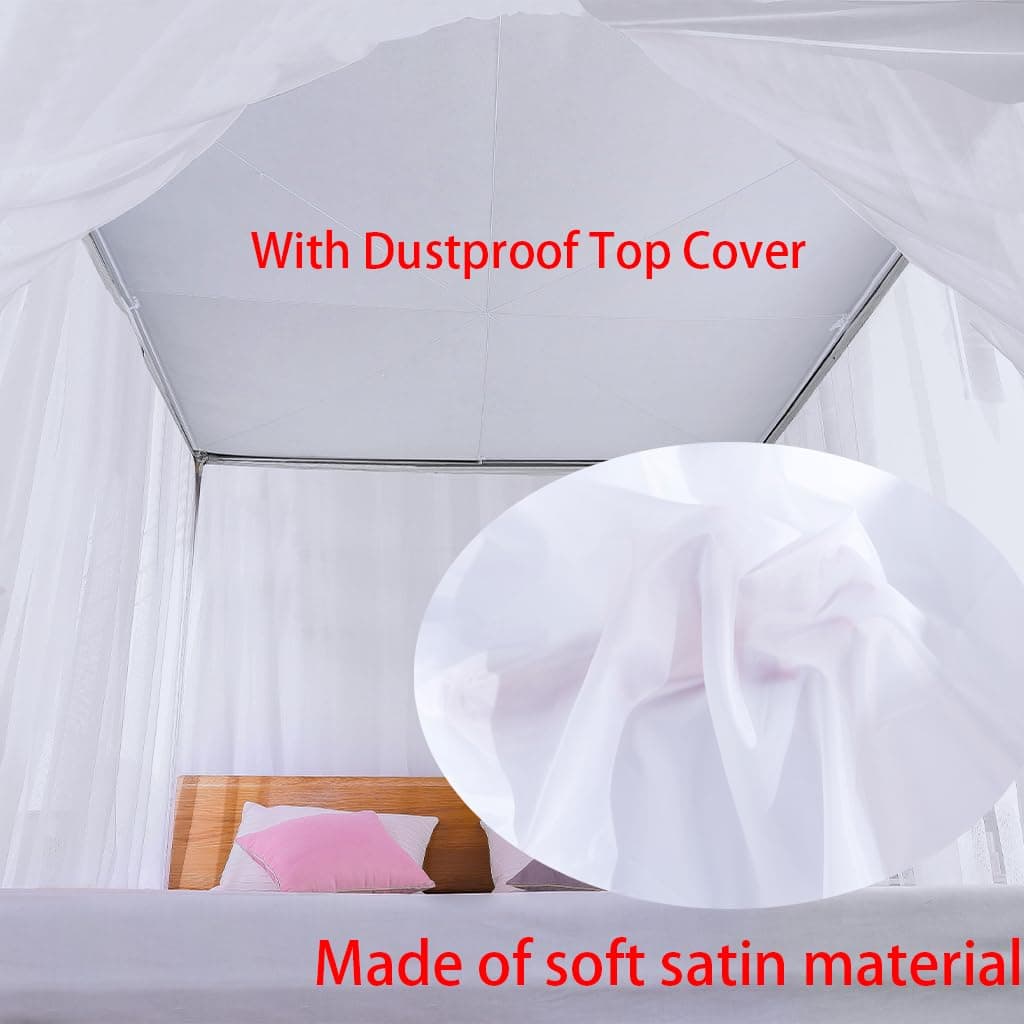 SCMTY Elegante Lujo 4 Esquina Post Mosquitero con Cubierta - Imagen 6