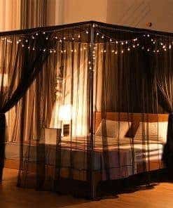 SCMTY Elegante Lujo 4 Esquina Post Mosquitero con Cubierta