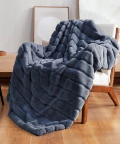 Manta de piel falsa Cozy Bliss para sofá, mullida y suave,