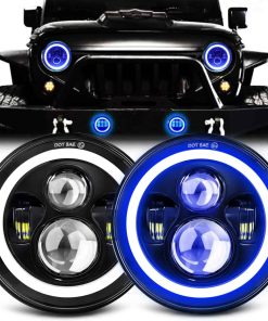 Faros LED de 7 pulgadas MGLLIGHT con Anillo Azul Halo Señal