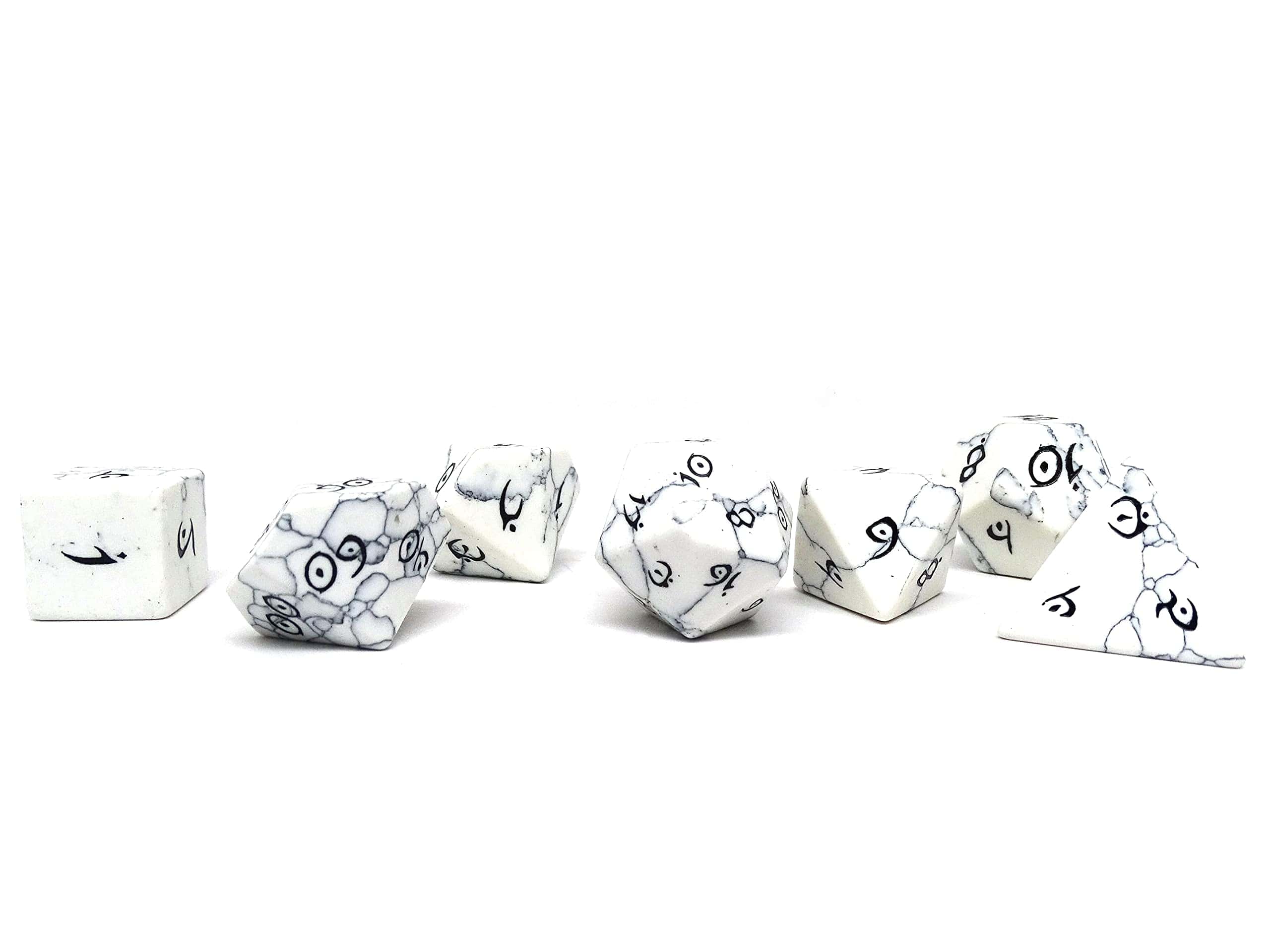 Colección de dados de piedra - Colección de - Howlite)