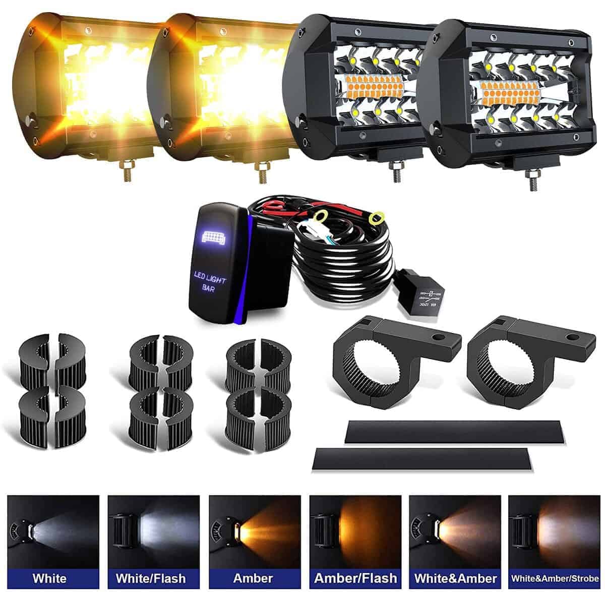 ASLONG 4 Piezas 4 pulgadas Luces de Estrobo LED, Luz de