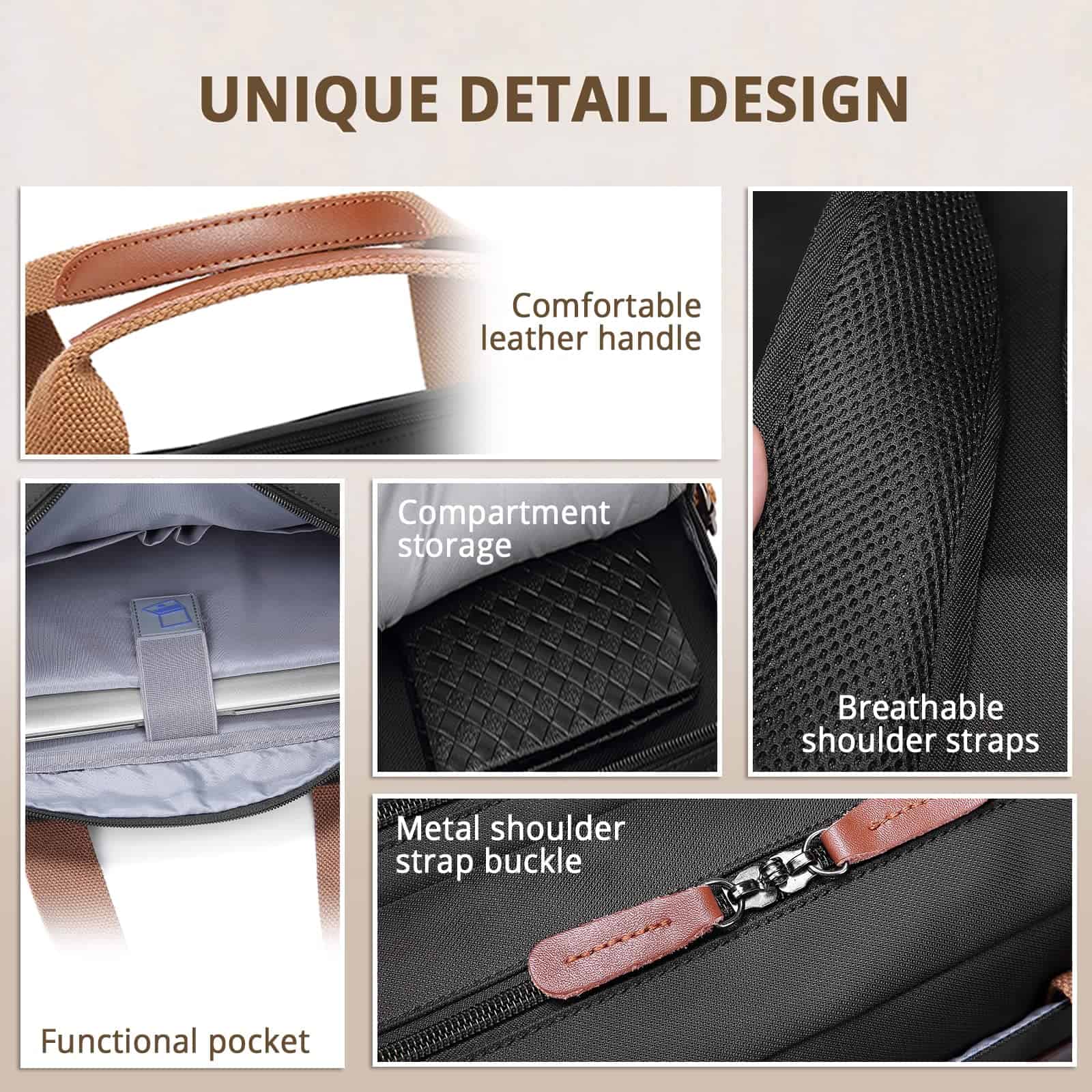 MOLNIA Mochila para laptop 3 en 1, Mochila para laptop de - Imagen 4