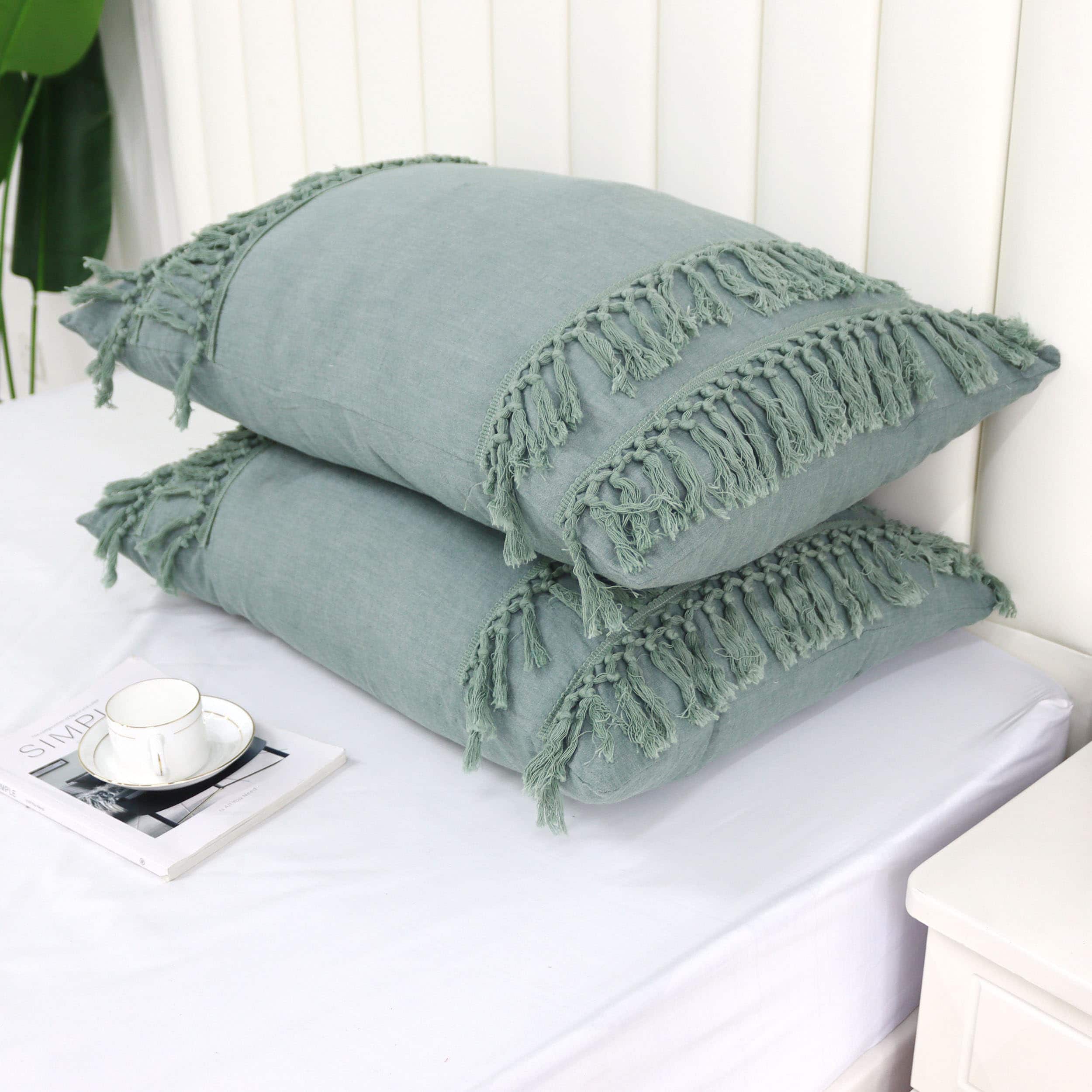 Fundas de Almohada Softta Verde Salvia 20x30 100% Algodón 2