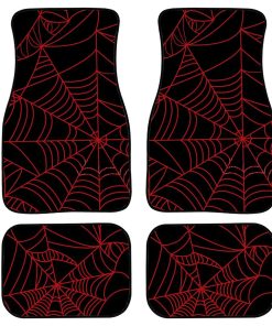 Tapetes de piso para automóvil HUIACONG Red Black Spider