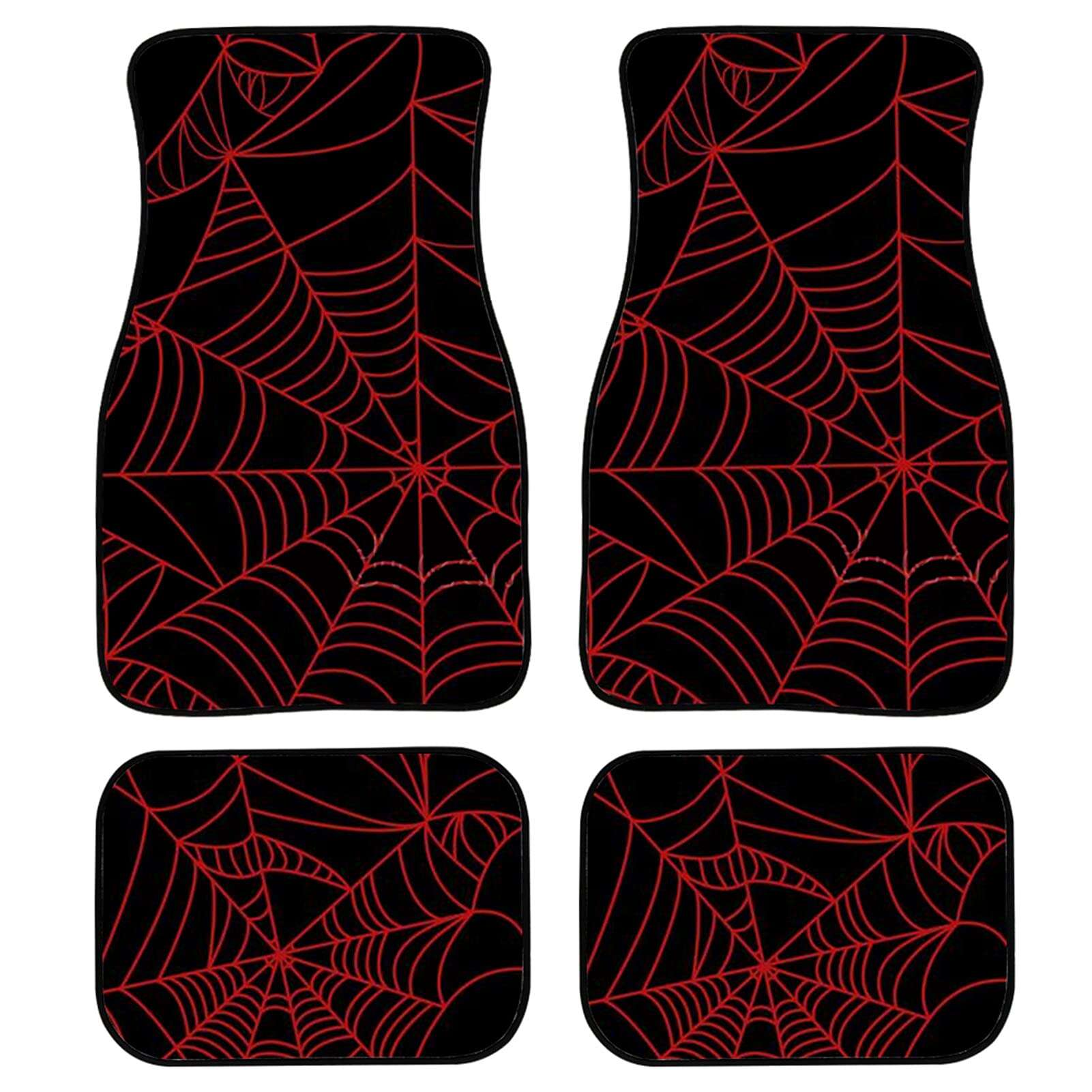 Tapetes de piso para automóvil HUIACONG Red Black Spider