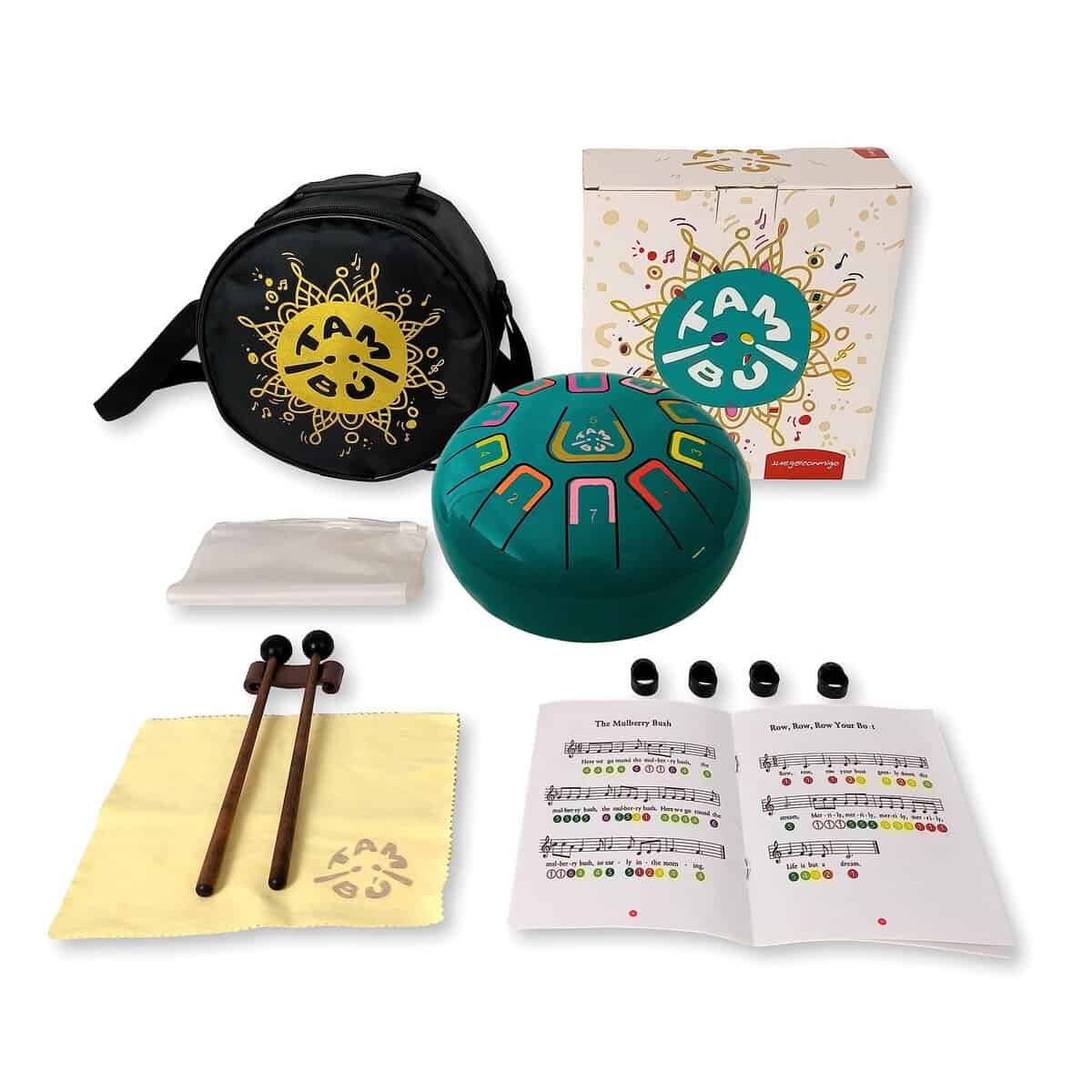TAMB Tambor de Lengua de Acero en Sol Mayor. Instrumento de