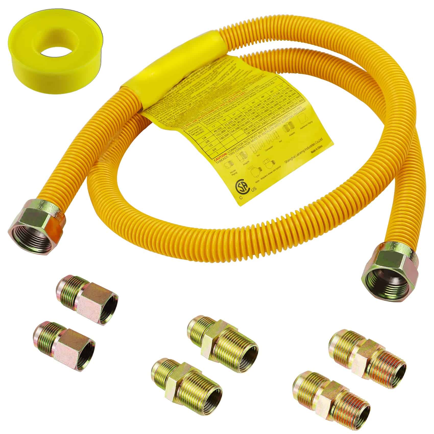 Kit de Línea de Gas Flexible de 48" para Secadora, Estufa,