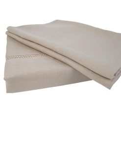 Juego de Sábanas y Fundas de Almohada de Lino -Natural