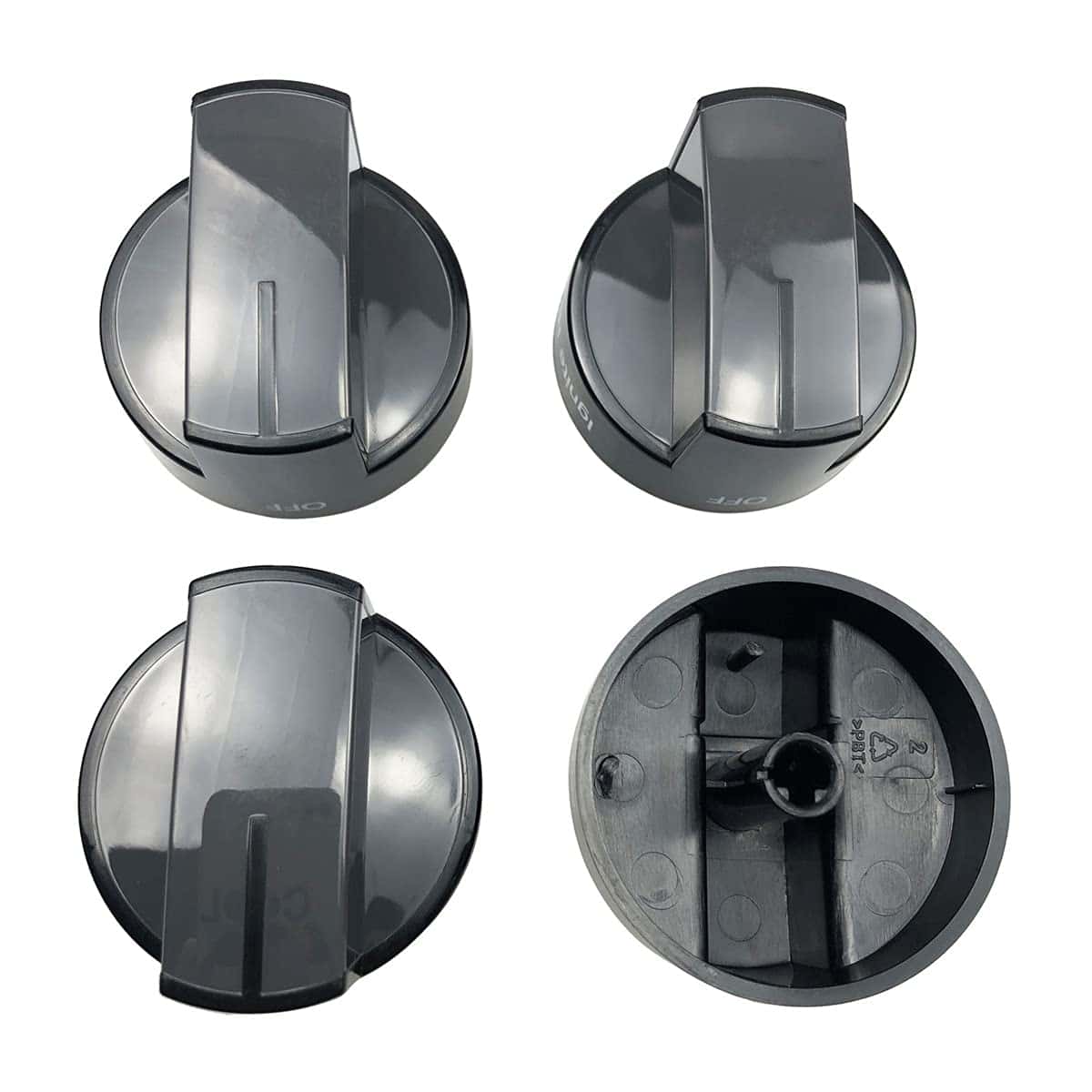 4 Pack Perilla de Rango de Gas Negro Compatible con